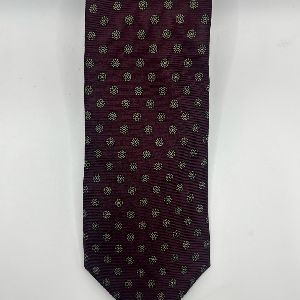 Jos. A. Bank Burgundy and Gold Patterned Tie